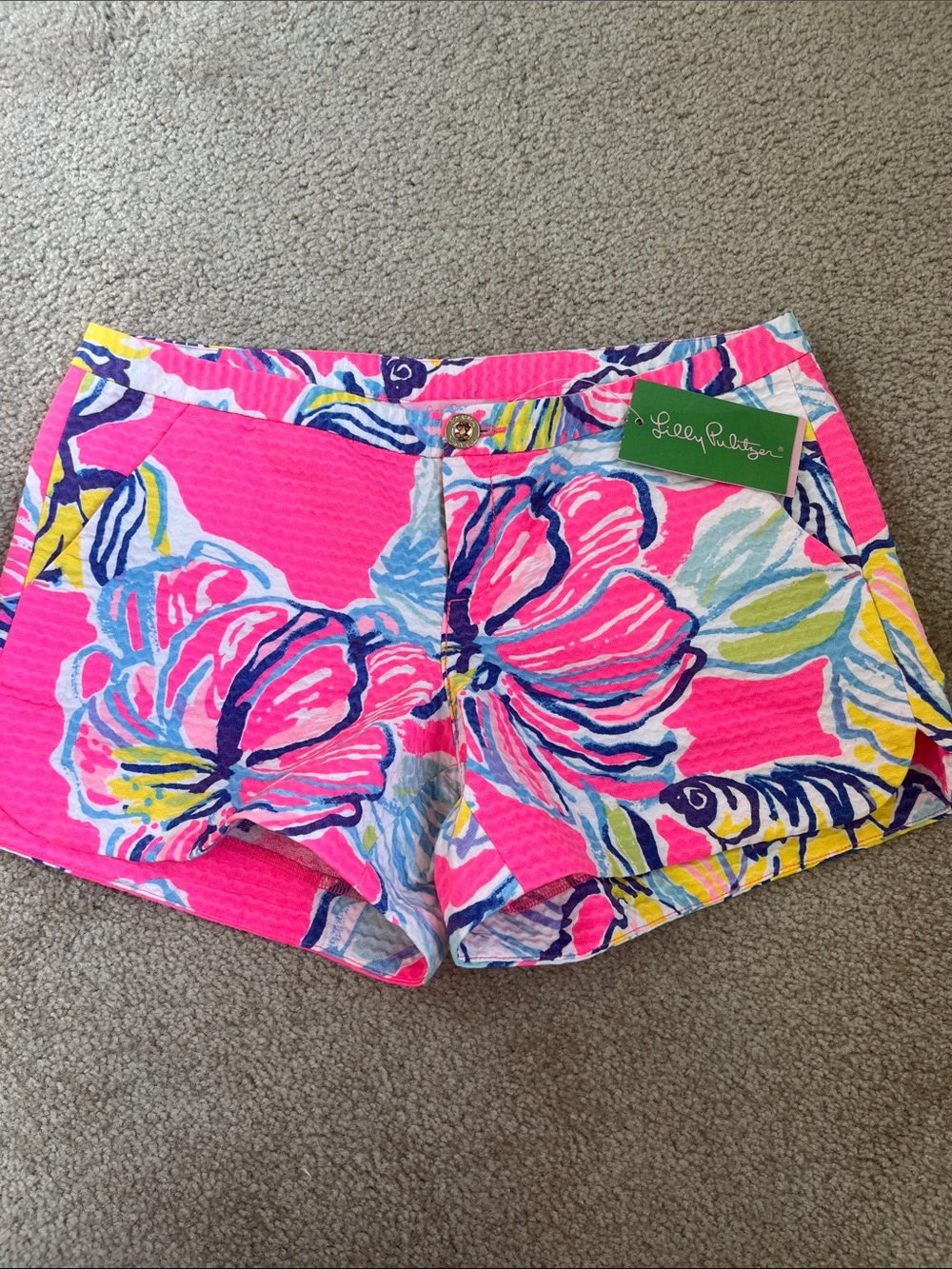 Lilly Pulitzer Shorts Adie Swept by the Tides - Hot Pink Floral NWT!